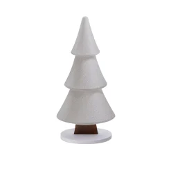 Decoración De Invierno|Figuras De Navidad>DecoWoerner Soporte De Abeto De Nieve Con Purpurina 17 X 34 Cm Plata blanco