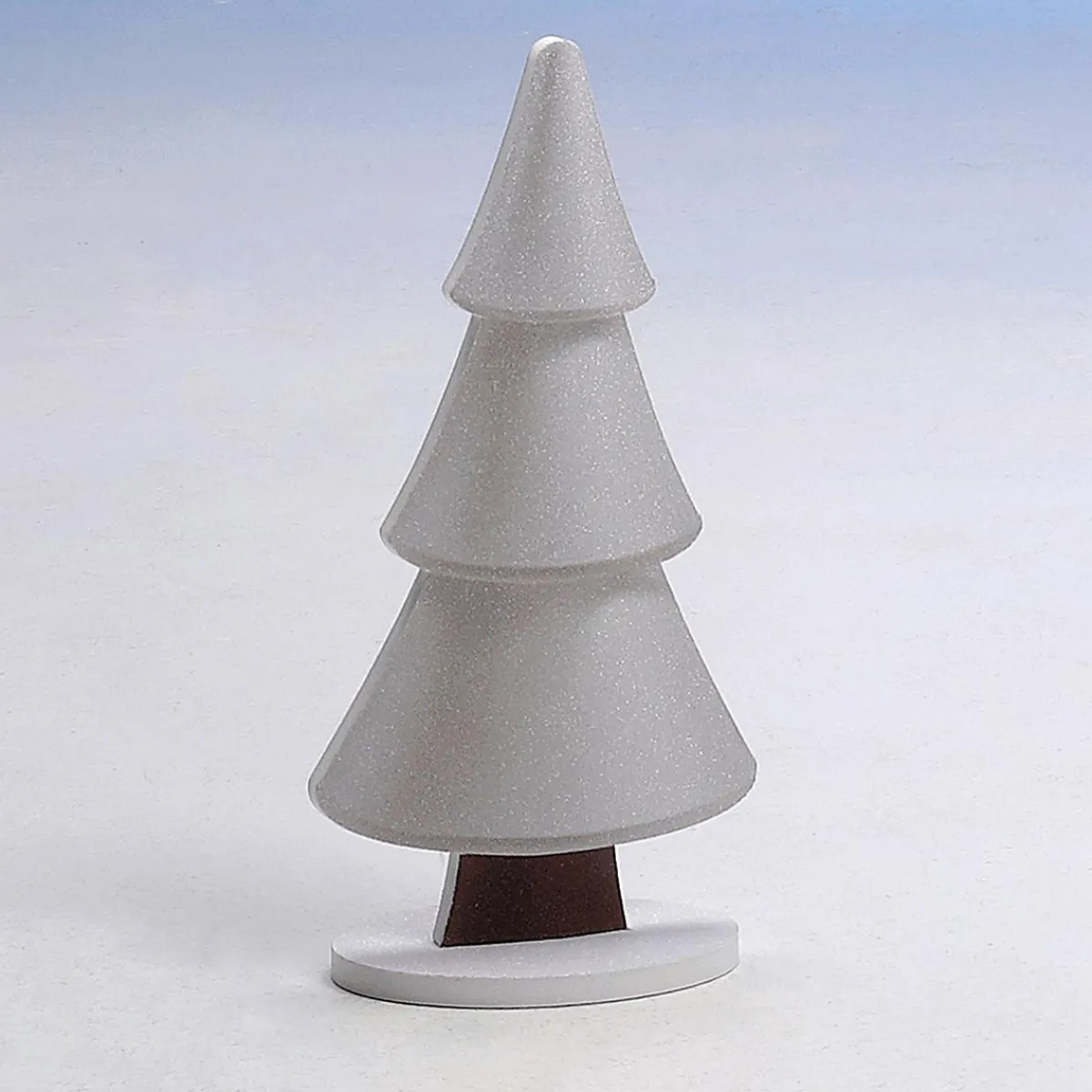 Decoración De Invierno|Figuras De Navidad>DecoWoerner Soporte De Abeto De Nieve Con Purpurina 17 X 34 Cm Plata blanco