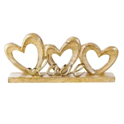 Decoración Temática>DecoWoerner Soporte De Corazón De Madera Con Letras De Amor 35 X 5 X 16 Cm marrón