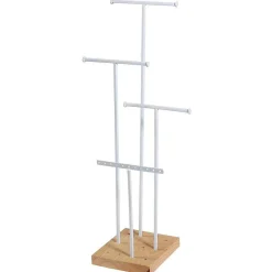 Expositores Para Tiendas>DecoWoerner Soporte De Joyería, Expositor En Forma De T 4 Piezas, Altura 50 Cm blanco