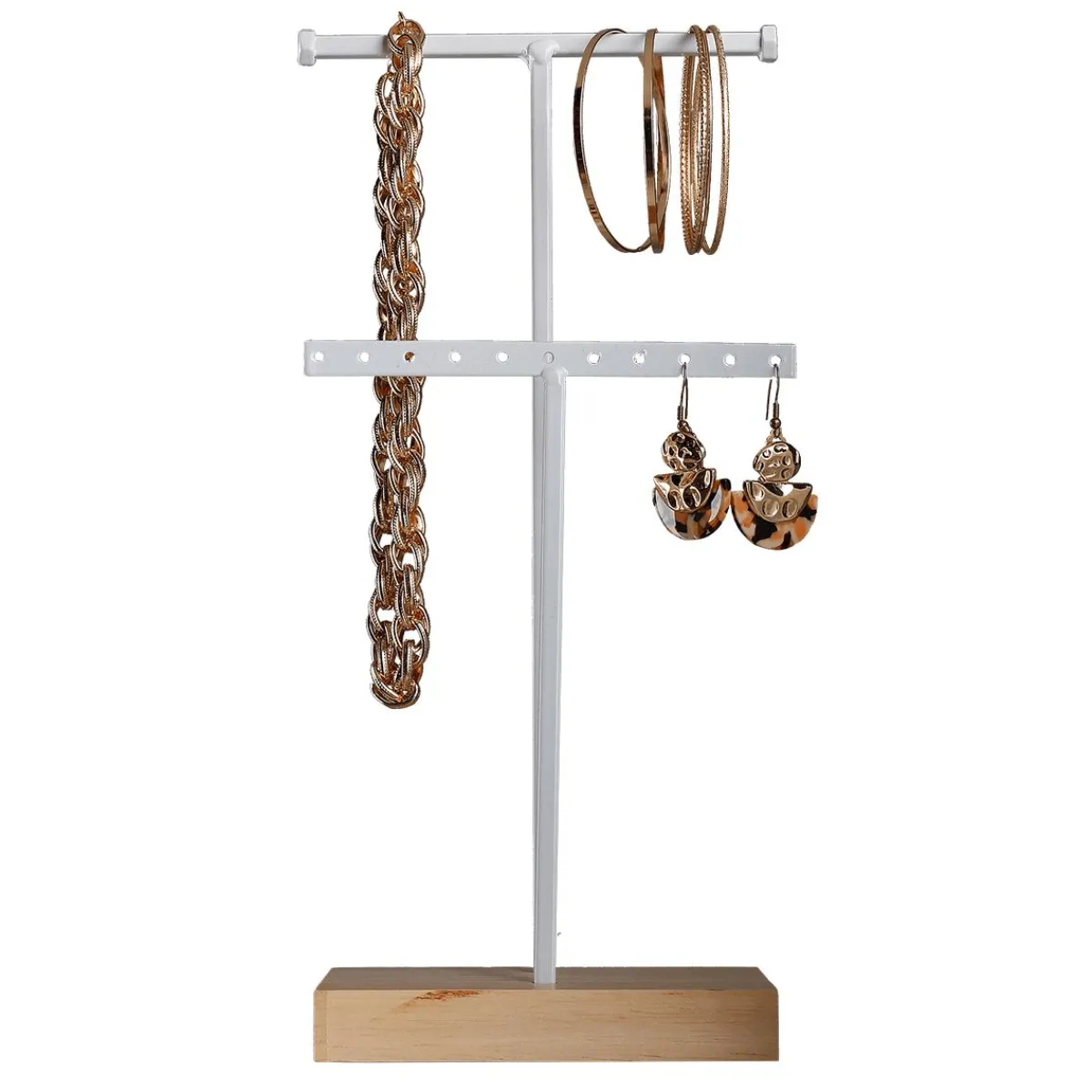 Expositores Para Tiendas>DecoWoerner Soporte De Joyería, Expositor En Forma De T 2 Piezas, Altura 32 Cm blanco