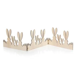 Decoración De Pascua>DecoWoerner Soporte De Madera Deco Conejo Valla 80 Cm marrón