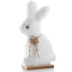 Decoración De Pascua>DecoWoerner Soporte Para Conejo De Peluche Deco, , 21 Cm De Altura blanco