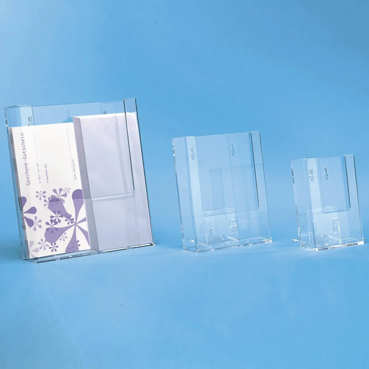 Expositores Para Tiendas>DecoWoerner Soporte Para Folletos Flexi DIN A6 transparente