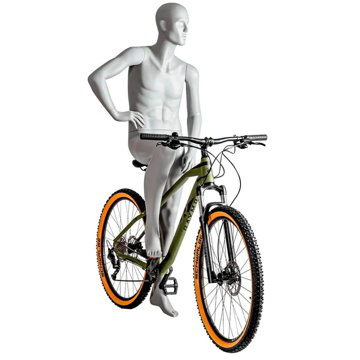 Maniquíes>DecoWoerner Sport Maniquí Hombre Motorista, Excursionista - Pierna Derecha Levantada Y Brazos Derechos Doblados Gris