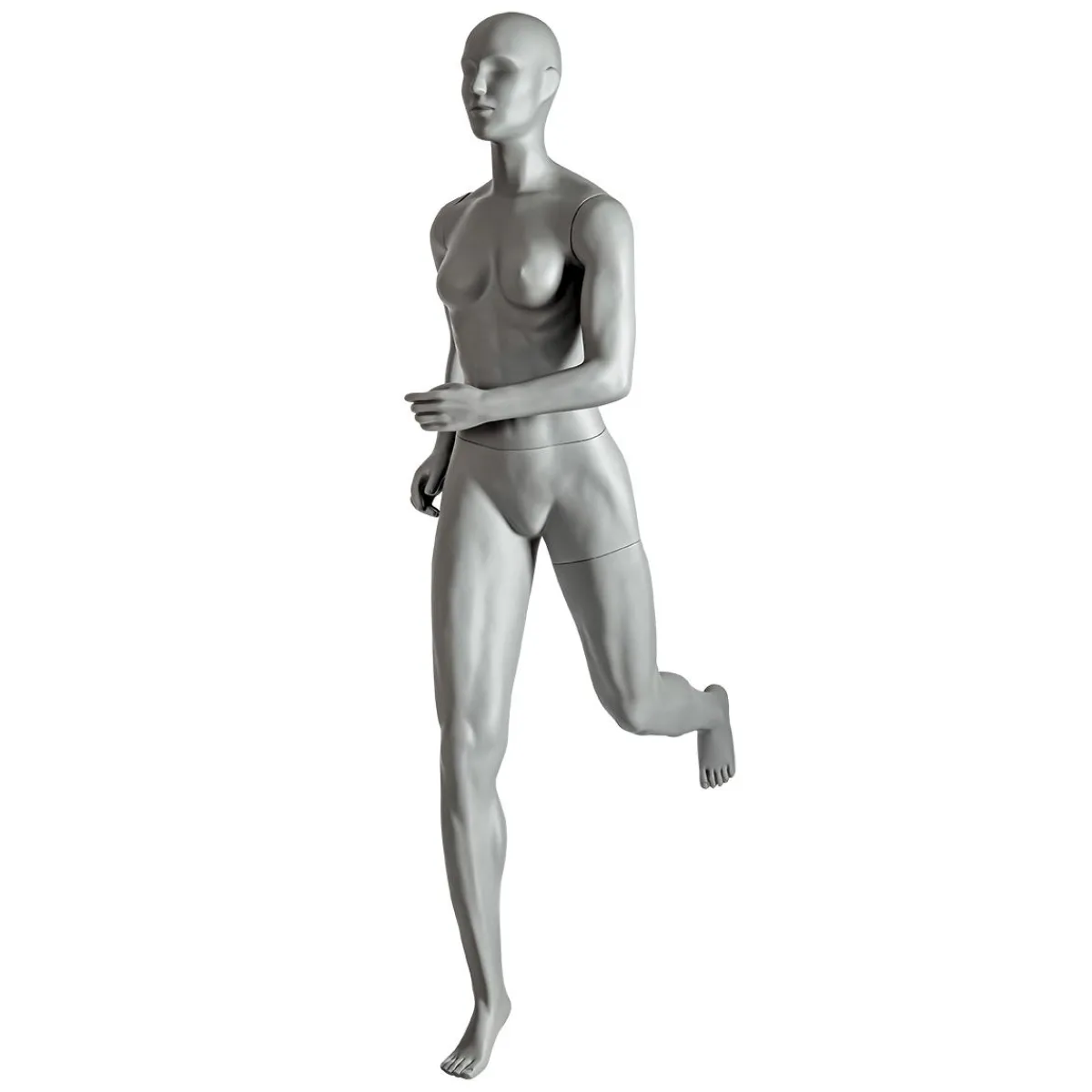 Maniquíes>DecoWoerner Sport Maniquí Mujer Corredora - Pierna Izquierda Levantada Gris