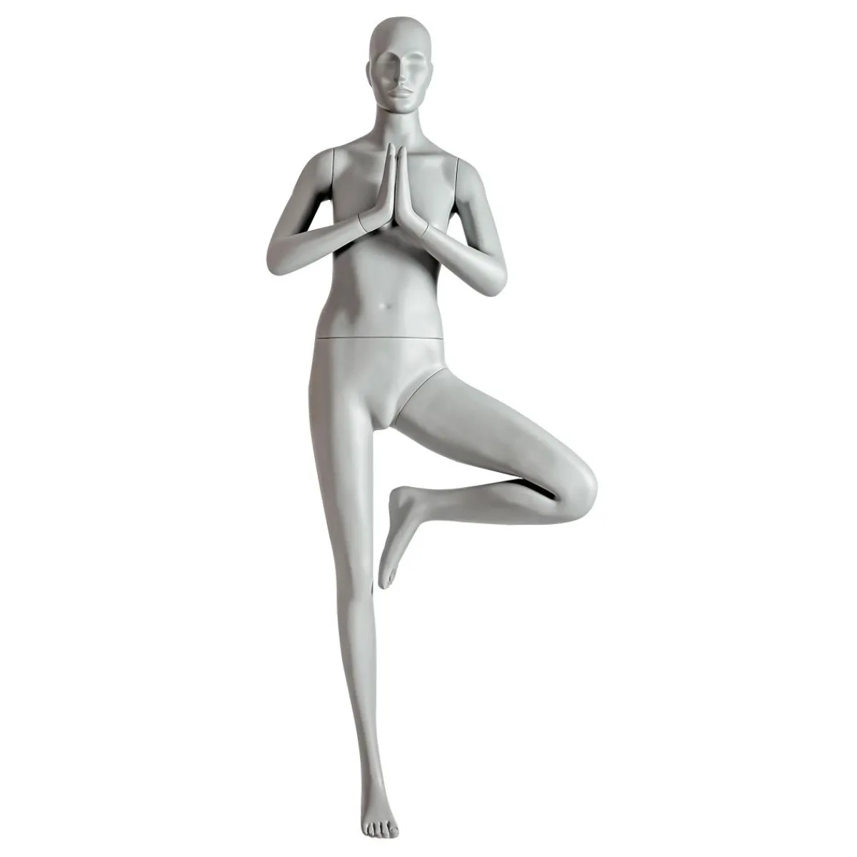 Maniquíes>DecoWoerner Sport Mannequin Lady Yoga Postura Del Arbol - Pierna Izquierda Levantada Gris