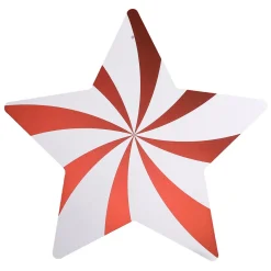 Estrella De Navidad>DecoWoerner Star Swirl / Blanco rojo