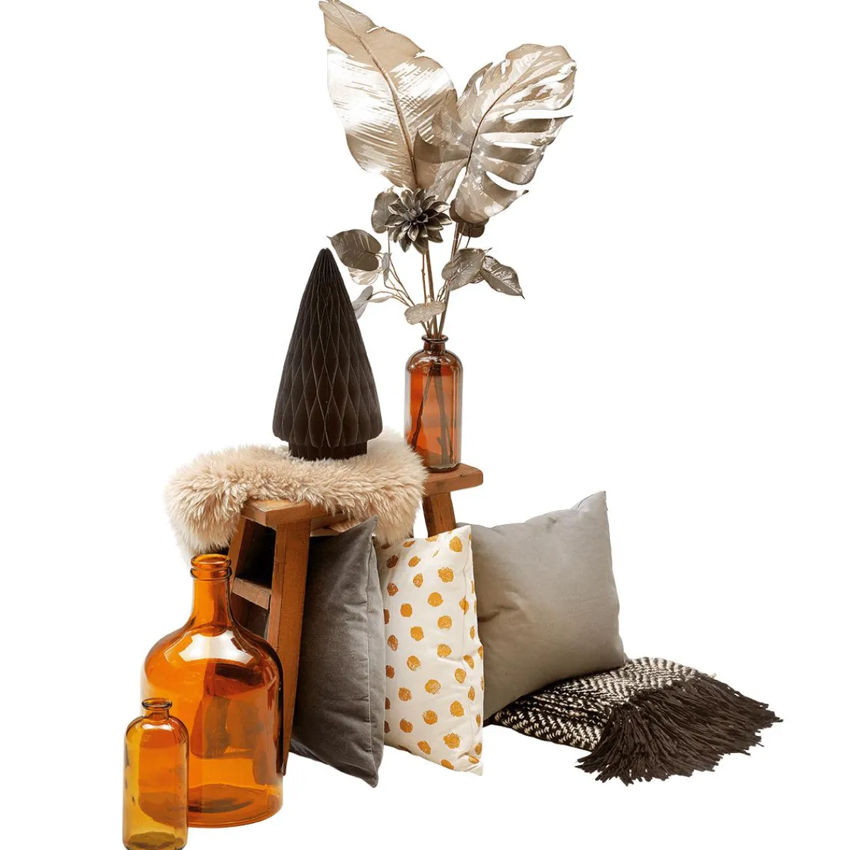 Decoración De Otoño>DecoWoerner Strelitzia Artificial 108 Cm Gris verde