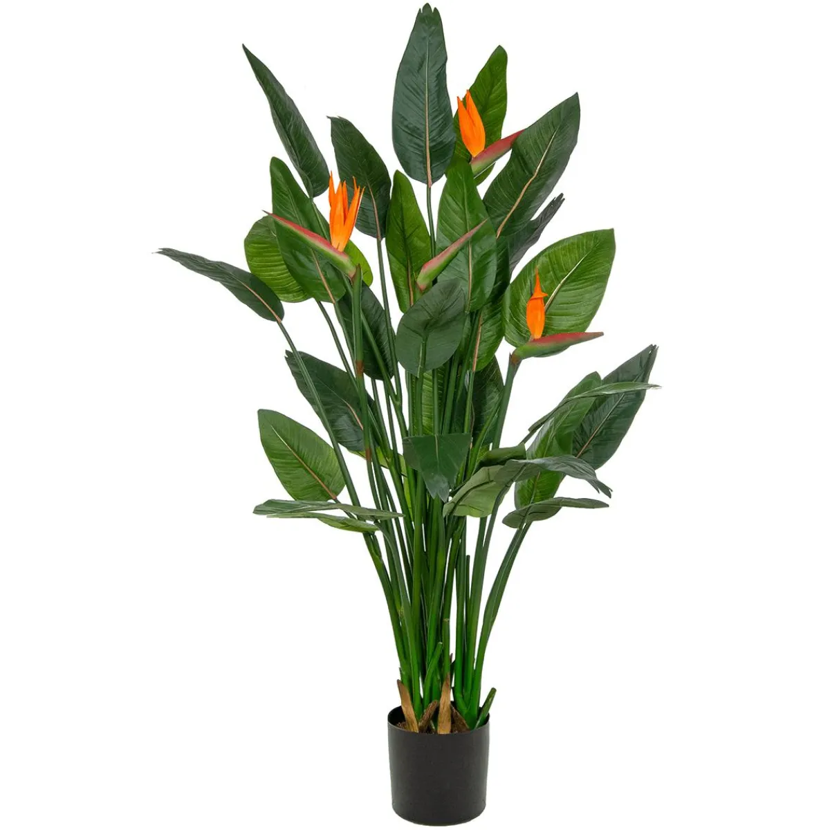 Plantas Verdes|Plantas De Interior>DecoWoerner Strelizia Planta Artificial Con Flores En Maceta 150 Cm verde