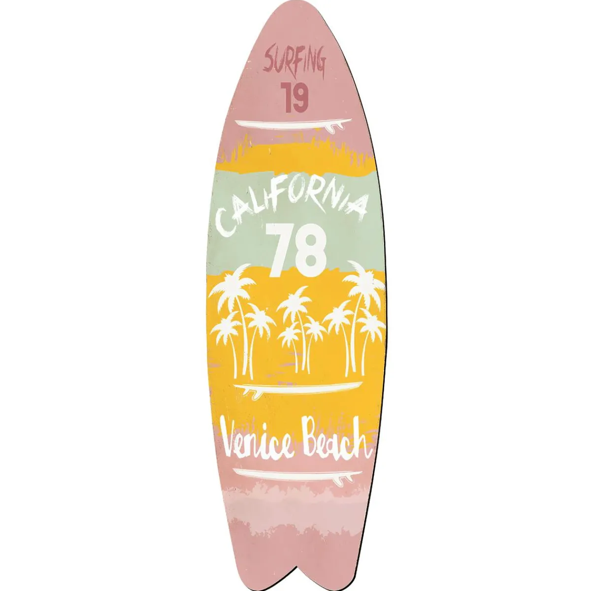Decoración De Verano>DecoWoerner Tabla De Surf De Madera Deco 130 Cm multicolor