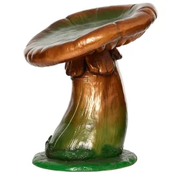 Expositores Para Tiendas|Decoración De Otoño>DecoWoerner Taburete Seta Escultura De Fibra De Vidrio 54 Cm Oro Verde multicolor