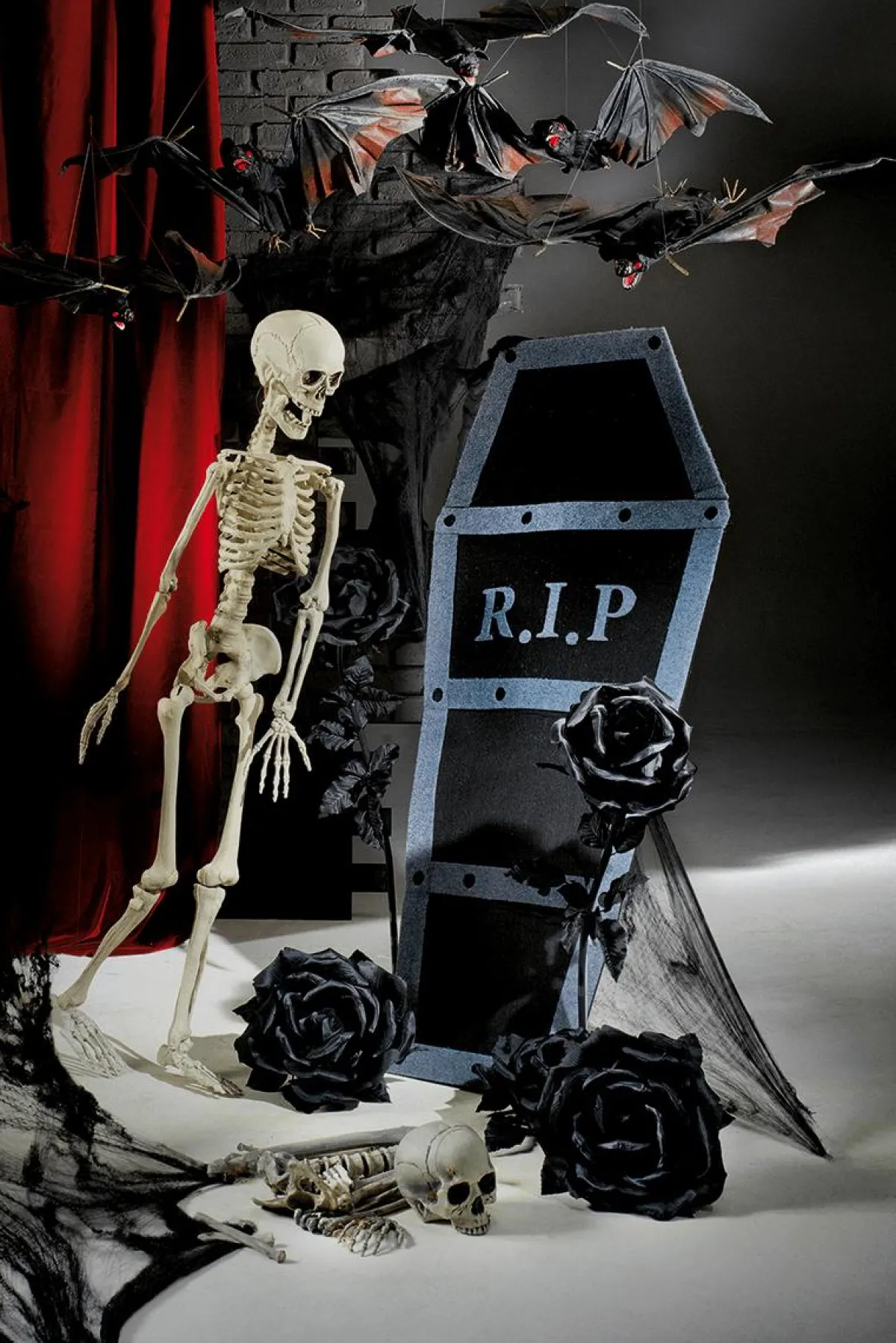 Decoración Temática>DecoWoerner Tapa De Ataúd De Halloween, Longitud 160 Cm negro