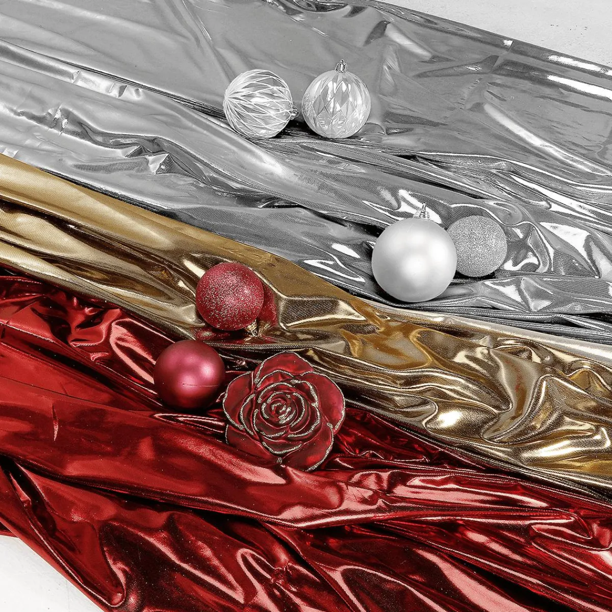 Telas>DecoWoerner Tela Brillante Jersey De Papel De Aluminio Roja, Anchura: 110 Cm rojo
