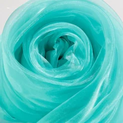 Telas|Decoración De Invierno>DecoWoerner Tela De Chifón, Color Claro, 145 Cm azul