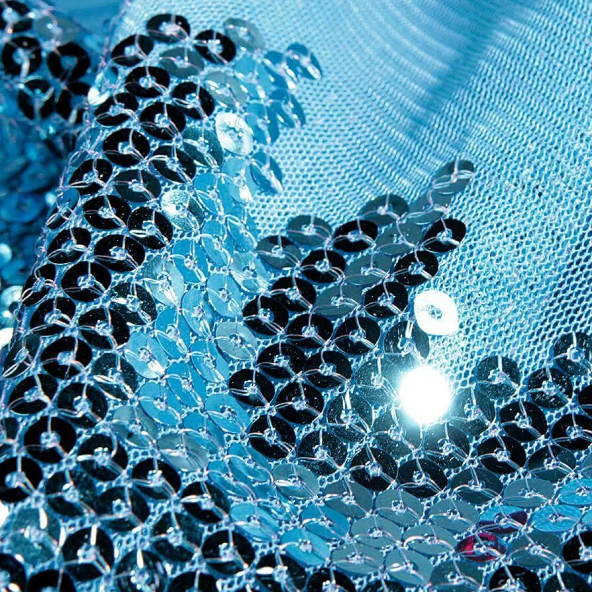 Telas|Decoración Temática>DecoWoerner Tela De Lentejuelas , Anchura: 145 Cm azul