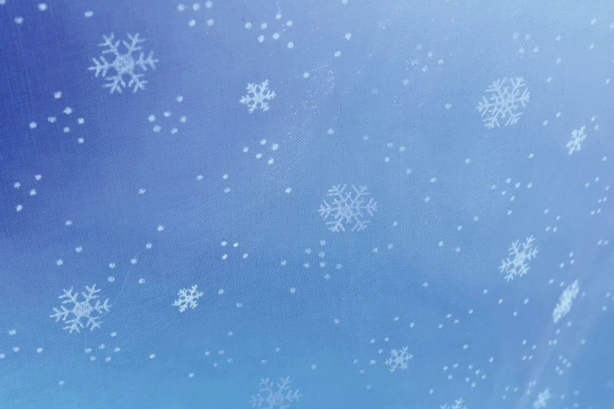 Decoración De Invierno|Telas>DecoWoerner Tela De Organza Copos De Nieve Anchura 150 Cm blanco