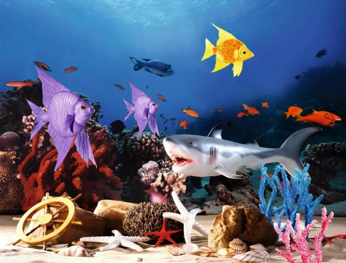 Decoración De Animales>DecoWoerner Tiburón Deco 135 Cm, Plata-gris azul