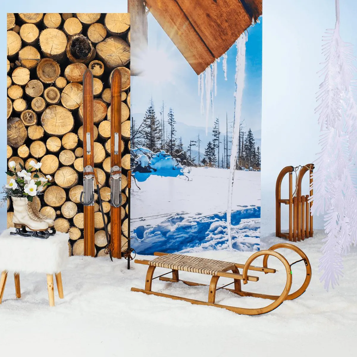 Decoración De Invierno>DecoWoerner Trineo Decorativo, 62 Cm Madera natural