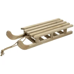Decoración Temática|Decoración De Invierno>DecoWoerner Trineo Decorativo De Madera Con Cuerda, Natural Madera natural