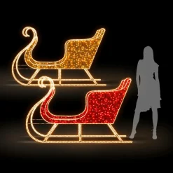 Luces De Navidad>DecoWoerner Trineo Luminoso XXL Para Exteriores 230cm rojo