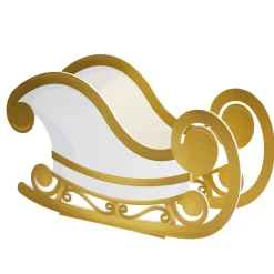 Decoración De Invierno|Figuras De Navidad>DecoWoerner Trineo / Blanco 97 Cm oro