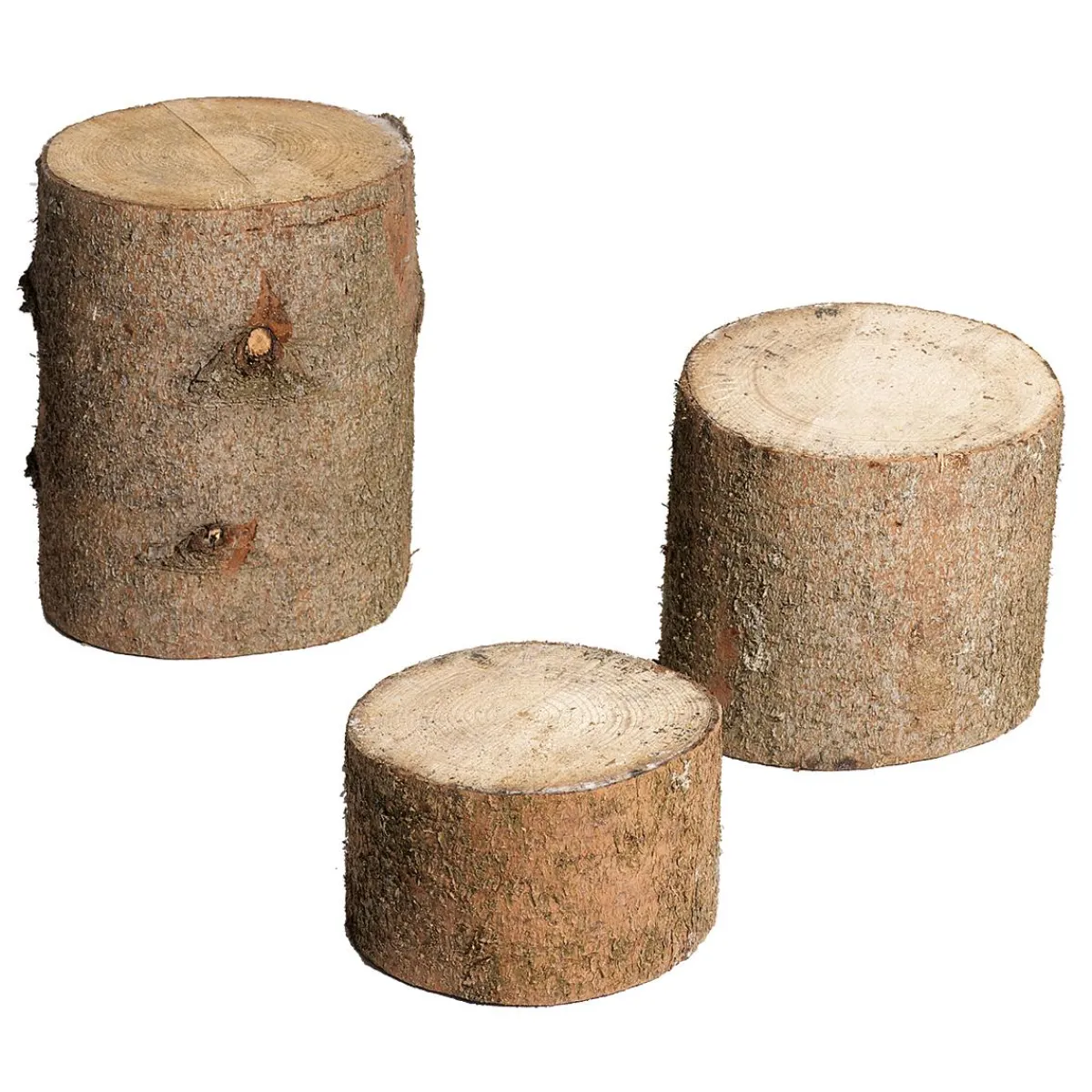 Decoración Natural|Decoración De Otoño>DecoWoerner Troncos De Madera Decorativos, Conjunto De 3 Pz. marrón