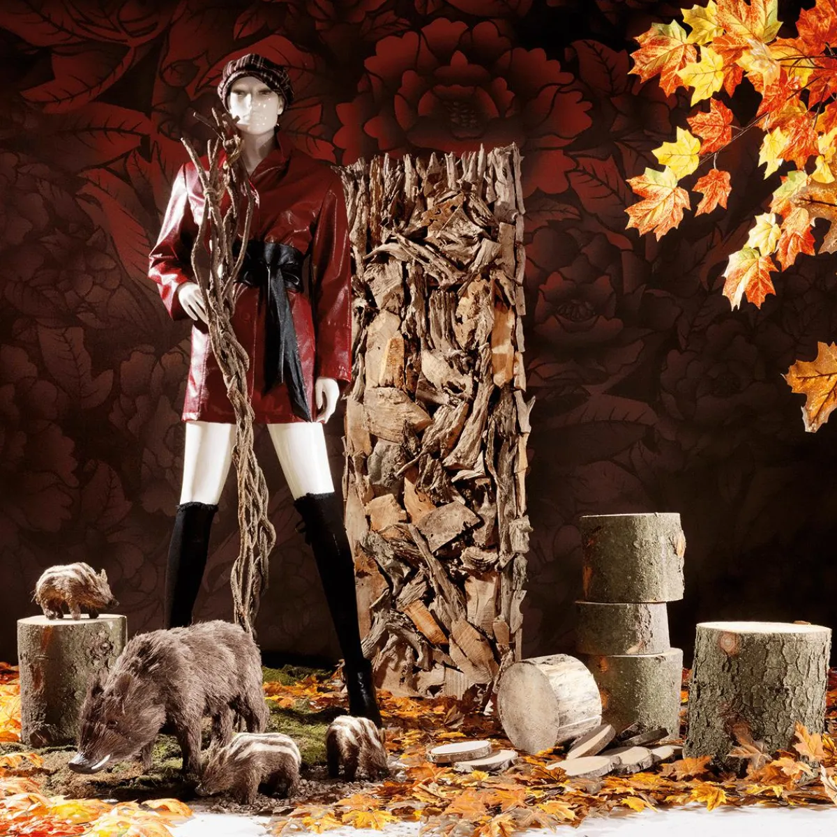 Decoración Natural|Decoración De Otoño>DecoWoerner Troncos De Madera Decorativos, Conjunto De 3 Pz. marrón