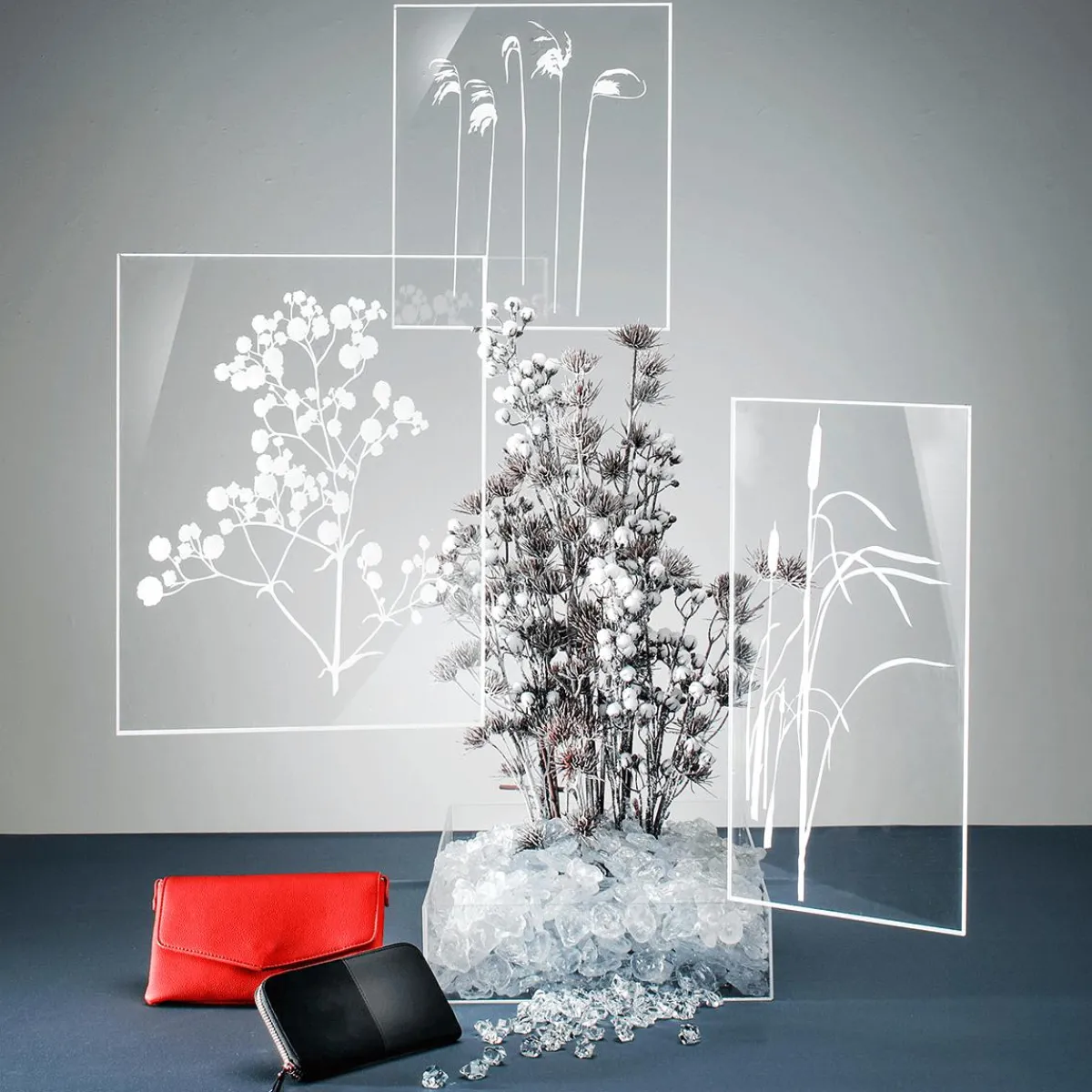 Decoración Dispersa|Decoración De Invierno>DecoWoerner Trozos De Hielo De Plástico Aptos Para Alimentos, 50 Piezas transparente