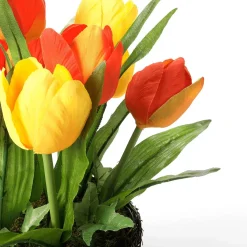 Decoración De Primavera|Flores Artificiales>DecoWoerner Tulipanes Artificiales En Cesta , 25 Cm naranja