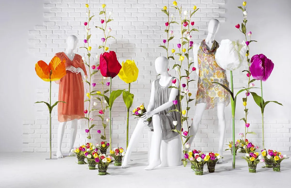 Decoración De Primavera|Flores Artificiales>DecoWoerner Tulipán Gigante Artificial , 140 Cm rosa