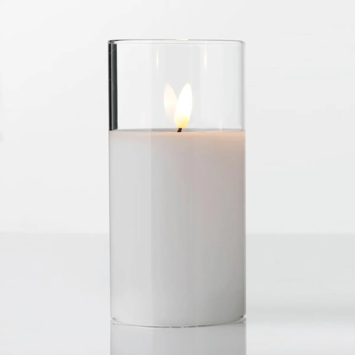 Figuras De Navidad>DecoWoerner Vela De Cera LED En Vidrio Transparente 7,5 X 12,5 Cm blanco