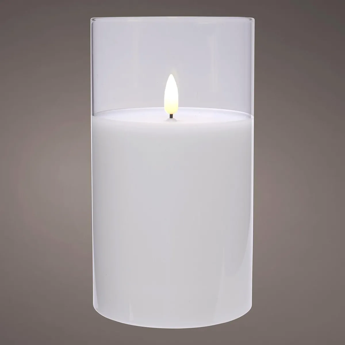 Figuras De Navidad>DecoWoerner Vela De Cera LED En Vidrio Transparente 7,5 X 12,5 Cm blanco