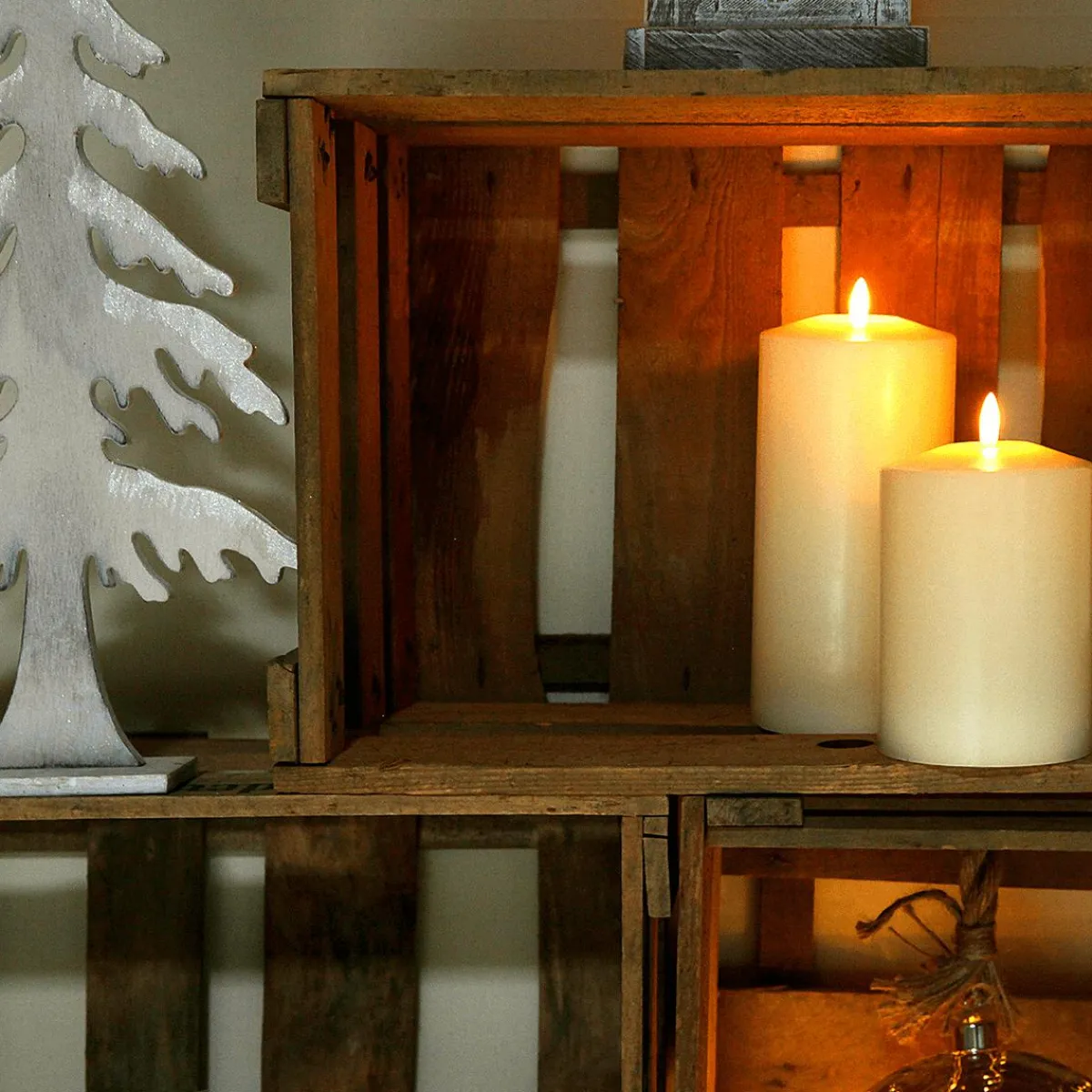 Luz Decorativa>DecoWoerner Vela De Cera Real LED 25 Cm Crema blanco