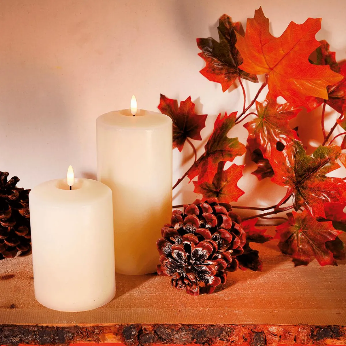 Luz Decorativa>DecoWoerner Vela De Cera Real LED 25 Cm Crema blanco