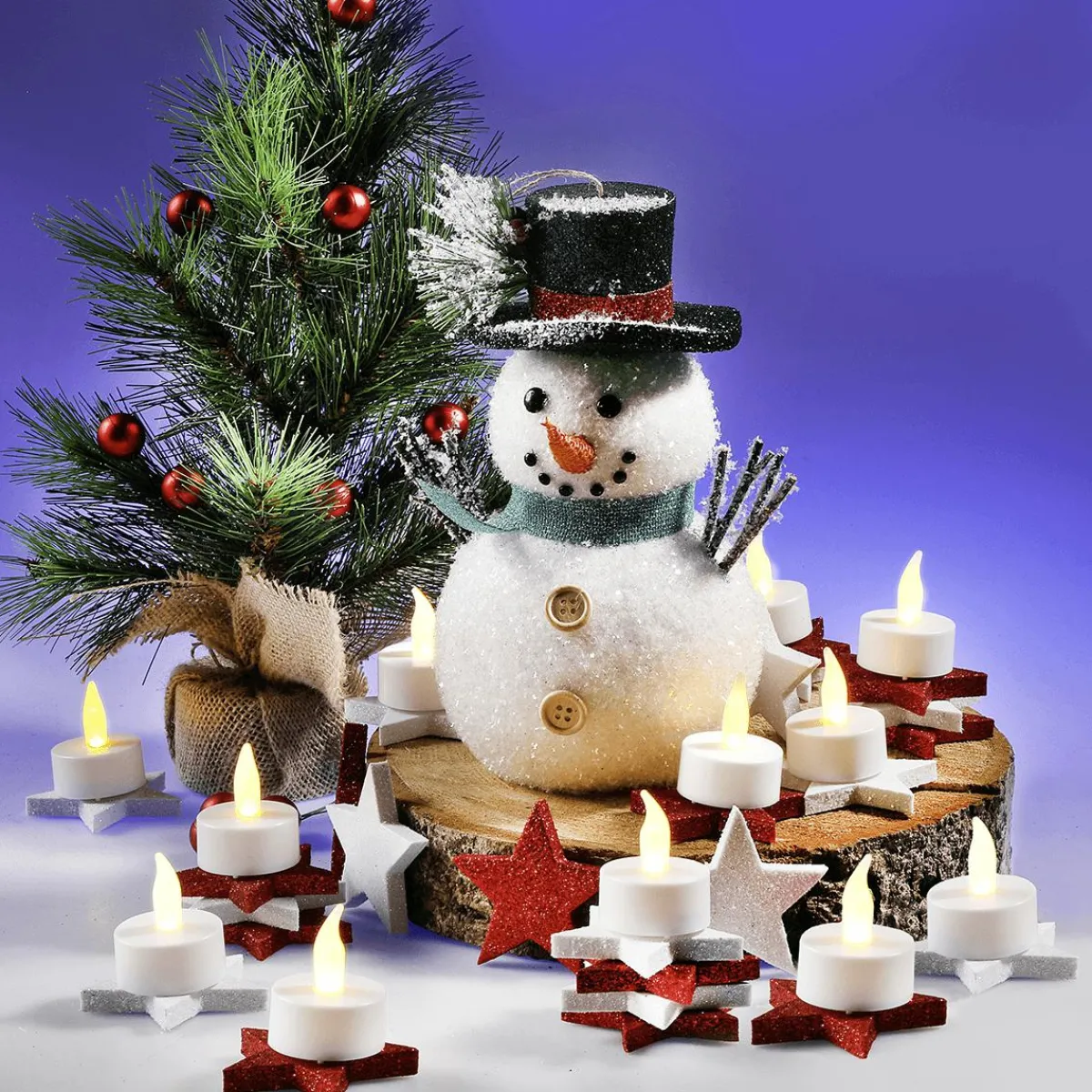 Luz Decorativa>DecoWoerner Velas Para Té Con Baterías LED, Conjunto De 12 Piezas blanco