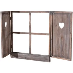 Decoración Natural|Decoración De Verano>DecoWoerner Ventana De Cabaña Decorativa Madera natural