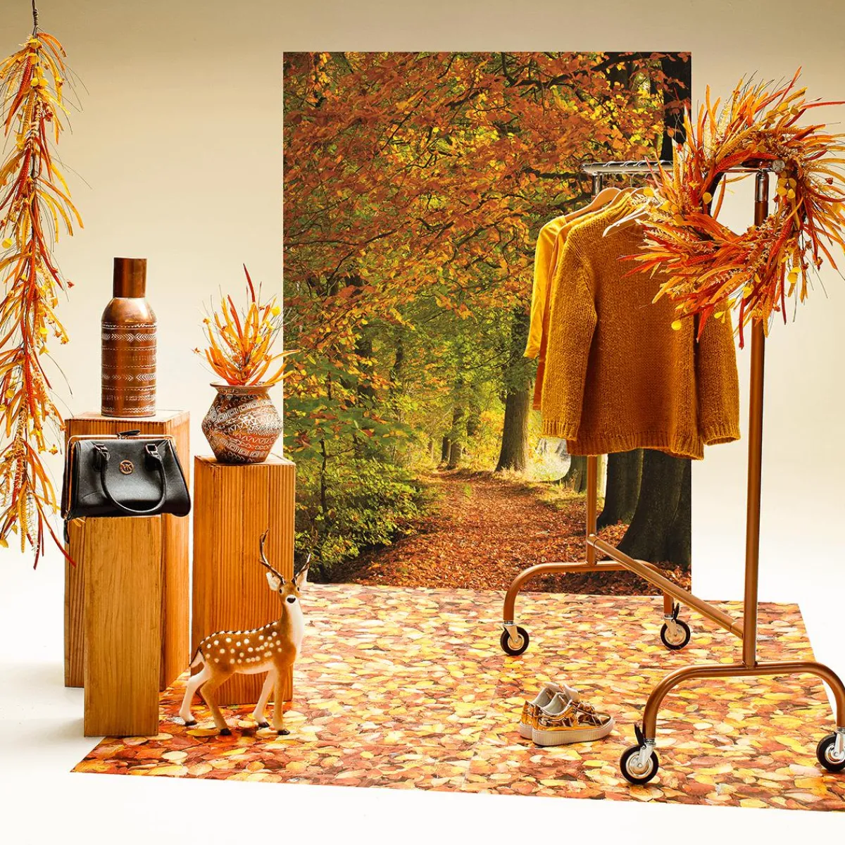 Decoración De Otoño|Guirnaldas Y Vides>DecoWoerner Vid Artificial En Mezcla De Otoño 150 Cm naranja