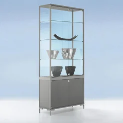 Expositores Para Tiendas>DecoWoerner Vitrina Con Compartimento Cerrado, 186 X 80 X 40 Cm transparente