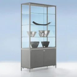 Expositores Para Tiendas>DecoWoerner Vitrina Con Compartimento Cerrado, 186 X 100 X 40 Cm transparente