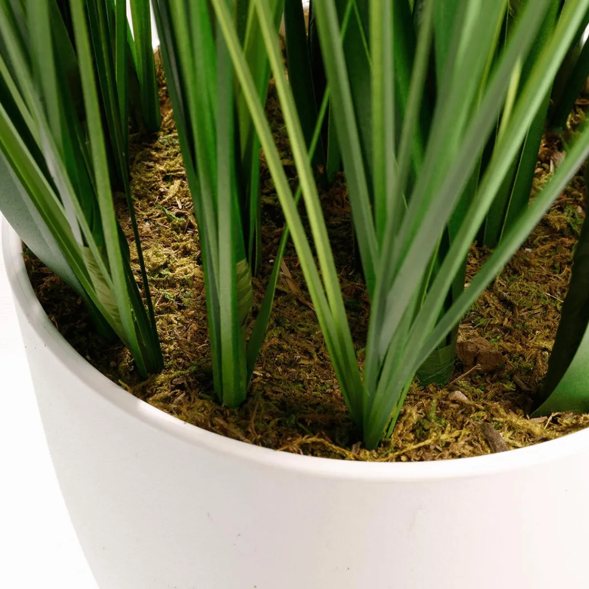 Hierba Decorativa>DecoWoerner XXL Deco Tiger Grass En Maceta Blanca 120 Cm verde