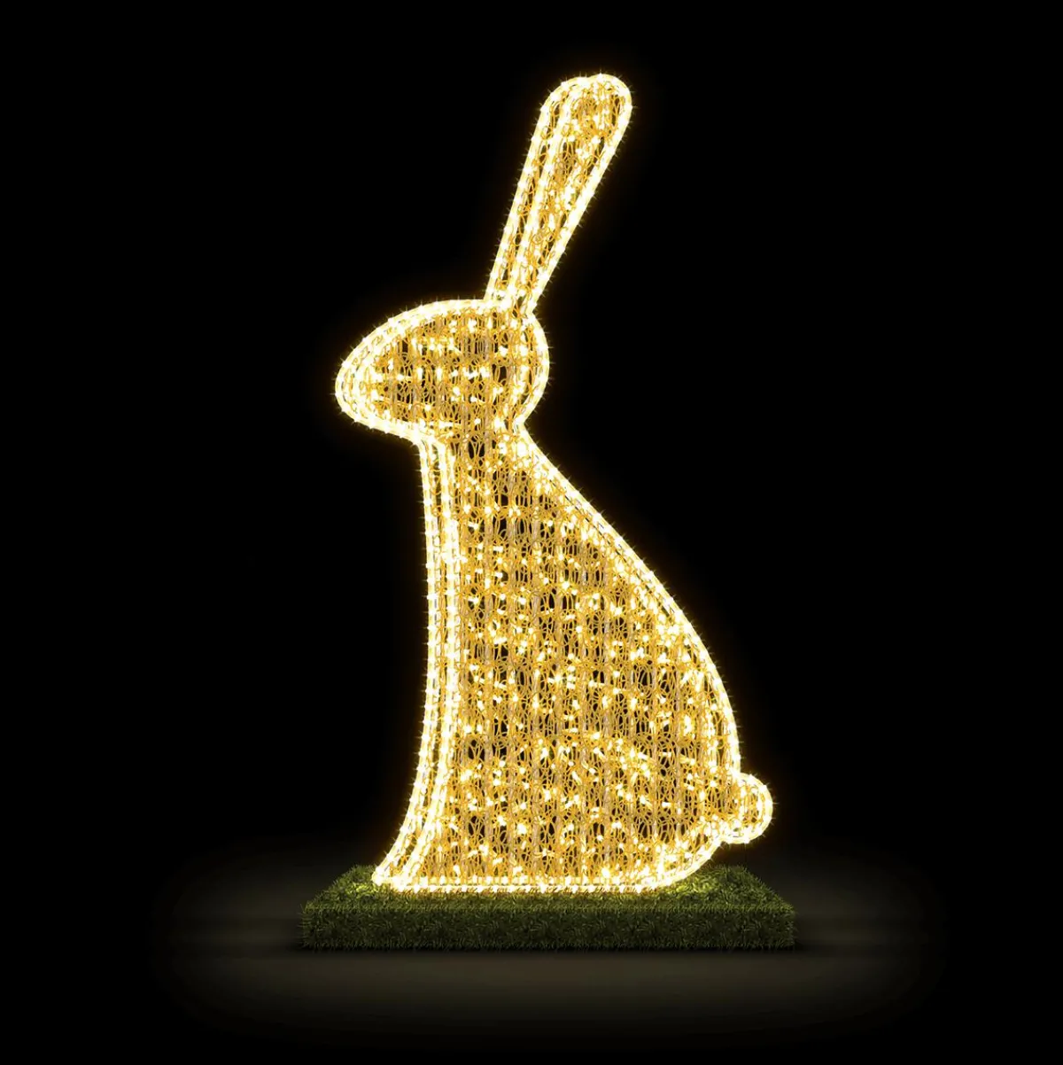 Luz Decorativa|Decoración De Animales>DecoWoerner XXL LED Conejito Cálido Sentado 155 Cm plata