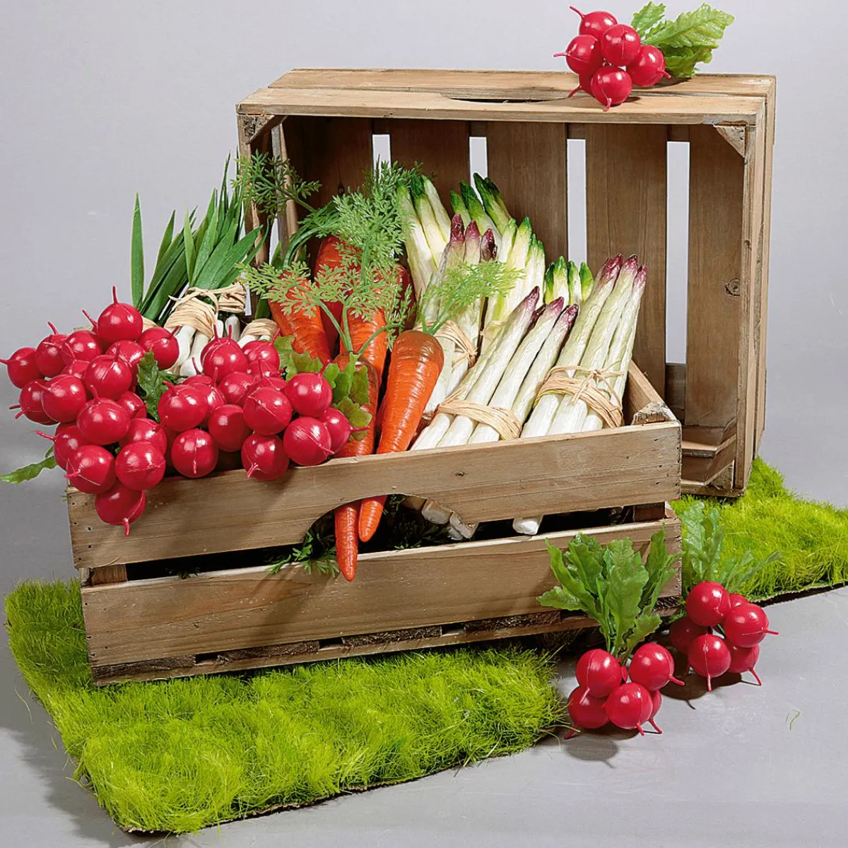 Decoración De Pascua|Verduras Y Hierbas>DecoWoerner Zanahorias Con Hojas Alimento De Imitación 30 Cm, 3 Piezas naranja